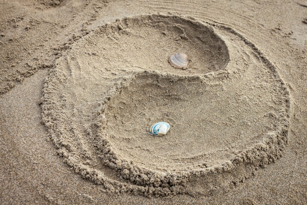 Symbole du yin et du yang représentant l’équilibre entre le système nerveux sympathique et parasympathique dans la cohérence cardiaque